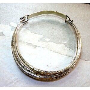 Antique Vintage Tribal Exotic Chinese Handmade Miao Silver 4 Ring Necklace 184 g